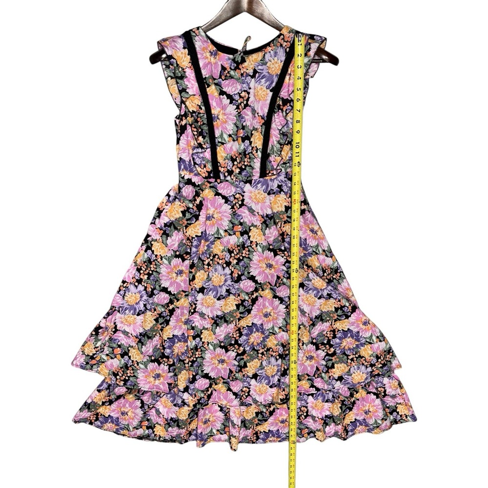PETAL & PUP NwT Women's Delvita Dress Sz 4 Layered Maxi Lattice Lace Trim - Picture 9 of 13